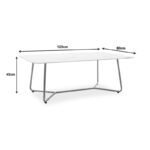 Τραπέζι σαλονιού Paris pakoworld γυαλί 8mm σχέδιο μαρμάρου-χρυσό 120x80x45εκ - Image 4