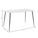 Τραπέζι Paris pakoworld οβάλ γυαλί 8mm λευκό μαρμάρου-χρυσό 150x80x75εκ - Image 5