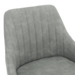 Σκαμπό bar Cody pakoworld μεταλλικό μαύρο-ύφασμα ανοιχτό γκρι antique - Image 4