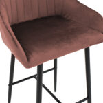 Σκαμπό bar Patrin pakoworld μεταλλικό μαύρο-βελούδο σάπιο μήλο - Image 5