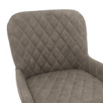 Σκαμπό bar Delicacy pakoworld μεταλλικό μαύρο-ύφασμα antique γκρι-καφέ antique - Image 4