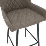 Σκαμπό bar Delicacy pakoworld μεταλλικό μαύρο-ύφασμα antique γκρι-καφέ antique - Image 5