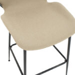 Σκαμπό bar Impel pakoworld μεταλλικό μαύρο-ύφασμα μπεζ - Image 5