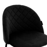 Σκαμπό bar Kudos pakoworld μεταλλικό μαύρο-βελούδο μαύρο - Image 4