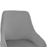 Σκαμπό bar Lithe pakoworld μεταλλικό μαύρο χρυσό-βελούδο γκρι 47x44x98εκ - Image 4