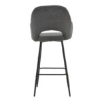 Σκαμπό bar Renish pakoworld μπουκλέ γκρι-μεταλλικό μαύρο πόδι 51x57x114εκ - Image 4