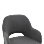 Σκαμπό bar Renish pakoworld μπουκλέ γκρι-μεταλλικό μαύρο πόδι 51x57x114εκ - Image 5