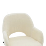 Σκαμπό bar Renish pakoworld μπουκλέ εκρού-μεταλλικό μαύρο πόδι 51x57x114εκ - Image 5