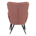 Πολυθρόνα με υποπόδιο Dorita pakoworld βελούδο σάπιο μήλο-πόδι μαύρο μέταλλο 68.5x76x103εκ - Image 4