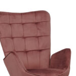 Πολυθρόνα με υποπόδιο Dorita pakoworld βελούδο σάπιο μήλο-πόδι μαύρο μέταλλο 68.5x76x103εκ - Image 5