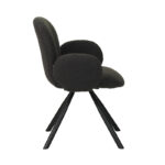 Πολυθρόνα Garzele Inart ανθρακί μπουκλέ ύφασμα-πόδι μαύρο μέταλλο 68x66x82.5εκ - Image 2