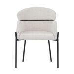 Πολυθρόνα Tolerse Inart μπεζ ύφασμα-πόδι μαύρο μέταλλο 58x57x80εκ - Image 3