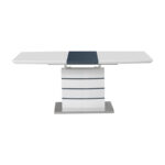 Τραπέζι επεκτεινόμενο Darsile Inart λευκό με γκρι-ανθρακί mdf 140-180x90x76εκ - Image 2