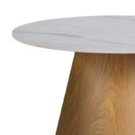 Βοηθητικό τραπέζι Soleire Inart λευκό μαρμάρου sintered stone Φ50x46εκ - Image 2