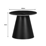 Βοηθητικό τραπέζι Fabrin Inart μαύρο μαρμάρου sintered stone-μαύρο μέταλλο Φ50x46εκ - Image 4