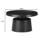 Τραπέζι σαλονιού Ginoze Inart μαύρο μέταλλο Φ70x40εκ - Image 3