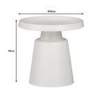 Βοηθητικό τραπέζι Ginoze Inart λευκό μέταλλο Φ50x50εκ - Image 3