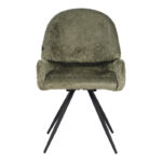 Καρέκλα περιστρεφόμενη Morea pakoworld μπουκλέ ύφασμα σε λαδί απόχρωση με μαύρα μεταλλικά πόδια 55x63.5x89.5εκ - Image 3