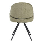 Καρέκλα περιστρεφόμενη Morea pakoworld μπουκλέ ύφασμα σε λαδί απόχρωση με μαύρα μεταλλικά πόδια 55x63.5x89.5εκ - Image 4
