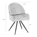 Καρέκλα περιστρεφόμενη Morea pakoworld μπουκλέ ύφασμα σε λαδί απόχρωση με μαύρα μεταλλικά πόδια 55x63.5x89.5εκ - Image 5