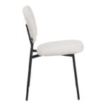 Καρέκλα Cathair pakoworld μπουκλέ ύφασμα σε μπεζ απόχρωση με μαύρα μεταλλικά πόδια 48x53x82εκ - Image 2