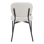 Καρέκλα Cathair pakoworld μπουκλέ ύφασμα σε μπεζ απόχρωση με μαύρα μεταλλικά πόδια 48x53x82εκ - Image 4