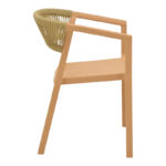 Πολυθρόνα Sillia pakoworld στοιβαζόμενη pp cappuccino απόχρωση με μπεζ rattan 55x52x74.5εκ - Image 2