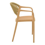 Πολυθρόνα Ankara pakoworld στοιβαζόμενη pp cappuccino απόχρωση με μπεζ rattan 57x48x80εκ - Image 2