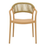 Πολυθρόνα Ankara pakoworld στοιβαζόμενη pp cappuccino απόχρωση με μπεζ rattan 57x48x80εκ - Image 3