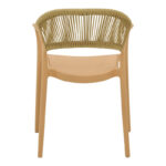 Πολυθρόνα Ankara pakoworld στοιβαζόμενη pp cappuccino απόχρωση με μπεζ rattan 57x48x80εκ - Image 4