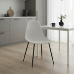 Καρέκλα Ballen pakoworld pp λευκό με μαύρα μεταλλικά πόδια 41.5x53x84.5εκ