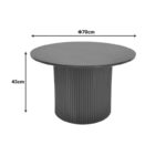 Τραπέζι σαλονιού Dovel pakoworld mdf σε καρυδί-μαύρο μέταλλο Φ70x45εκ - Image 4