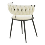 Πολυθρόνα Alkia I pakoworld ύφασμα σε εκρού απόχρωση- πόδι μαύρο μέταλλο 57x58.5x72εκ