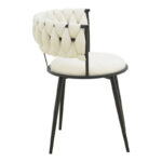 Πολυθρόνα Alkia I pakoworld ύφασμα σε εκρού απόχρωση- πόδι μαύρο μέταλλο 57x58.5x72εκ - Image 2