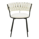 Πολυθρόνα Alkia I pakoworld ύφασμα σε εκρού απόχρωση- πόδι μαύρο μέταλλο 57x58.5x72εκ - Image 3