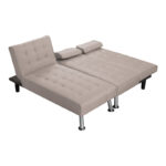 Γωνιακός καναπές-κρεβάτι αναστρέψιμος Brisk pakoworld καφέ-γκρι ύφασμα 200x146x75εκ - Image 5