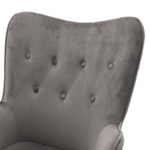 Καρέκλα γραφείου διευθυντή Kido pakoworld με βελούδο γκρι - Image 4