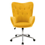 Καρέκλα γραφείου διευθυντή Kido pakoworld βελούδο κίτρινο - Image 3