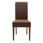 Καρέκλα Ditta pakoworld PU ανοικτό καφέ-πόδι μασίφ ξύλο καρυδί - Image 4