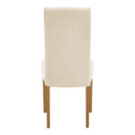 Καρέκλα Ditta pakoworld ύφασμα σε γκρι-μπεζ απόχρωση με πόδι μασίφ ξύλο σε καρυδί απόχρωση - Image 4