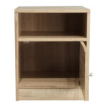 Κομοδίνο Foly pakoworld με ένα ντουλάπι sonoma 40x40x50εκ - Image 3