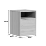 Κομοδίνο Foly pakoworld με ένα ντουλάπι γκρι oak 40x40x50εκ - Image 4