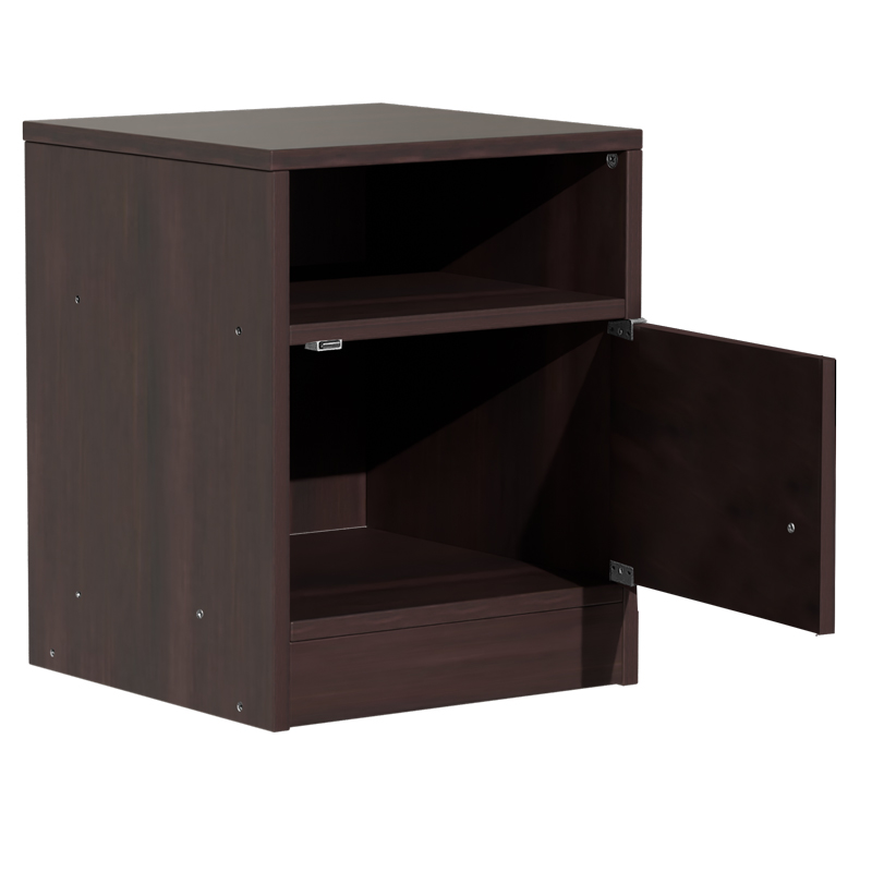 049-000071-1 Κομοδίνο Foly pakoworld με ένα ντουλάπι καρυδί 40x40x50εκ - Image 1