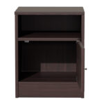 Κομοδίνο Foly pakoworld με ένα ντουλάπι καρυδί 40x40x50εκ - Image 3