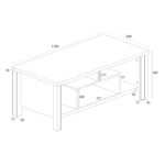 Τραπέζι σαλονιού Tracy pakoworld λευκό-γκρι 120x60x48.5εκ - Image 3