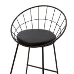 Σκαμπό μπαρ Seth pakoworld μέταλλο μαύρο-μαξιλάρι PVC μαύρο - Image 4