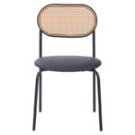 Καρέκλα James pakoworld στοιβαζόμενη pe rattan μπεζ-pu μαύρο-μέταλλο φυσικό - Image 3