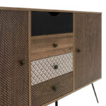 Μπουφές Boho pakoworld με τέσσερα συρτάρια καρυδί μεταλλικά πόδια 122x39,5x86εκ - Image 5