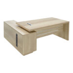 Γραφείο εργασίας αναστρέψιμο επαγγελματικό Amazon pakoworld σε φυσική απόχρωση 200x170x75εκ - Image 3