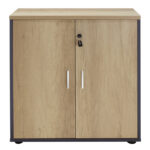 Ντουλάπι γραφείου χαμηλό επαγγελματικό Lotus pakoworld χρώμα φυσικό ανθρακί 80x40x80εκ - Image 2